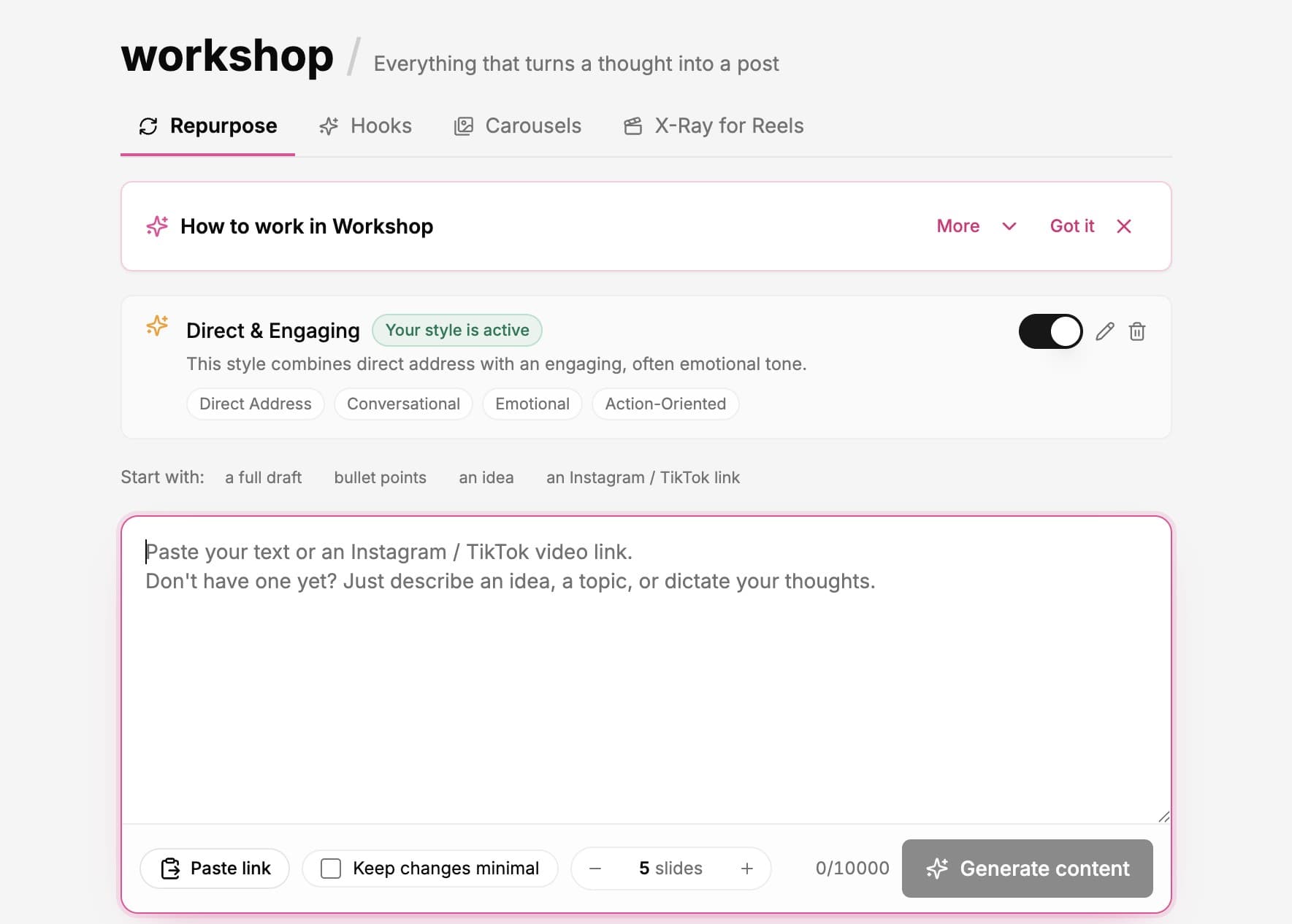 Workshop
